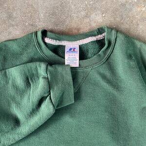Vintage 90S – 2000S Green Russell Athletic Cotton, Comfy, Casual Sweatshirt